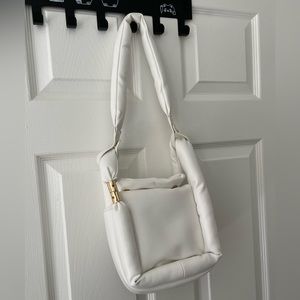 Soft white shoulder bags